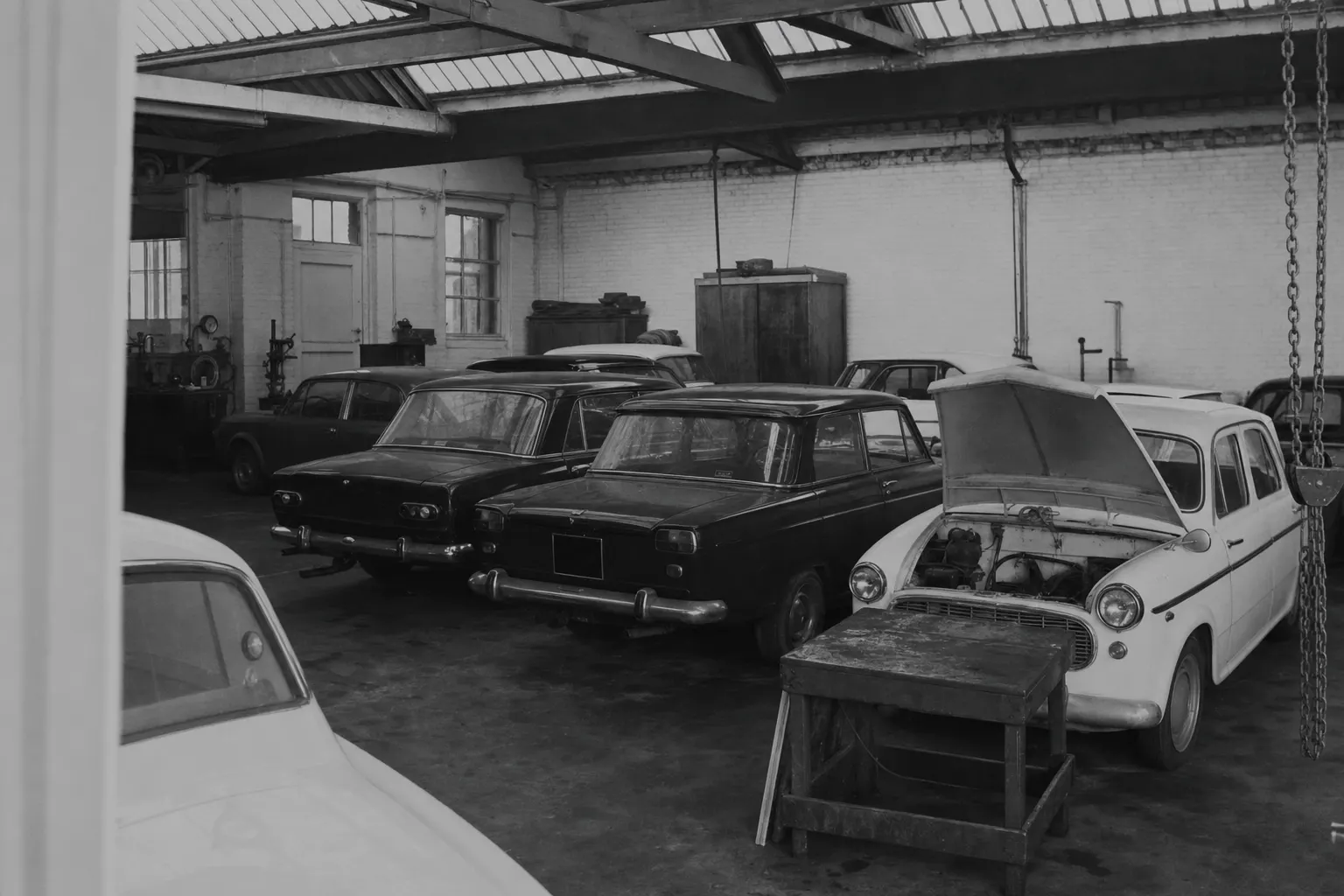 Historische foto van de garage Mertens